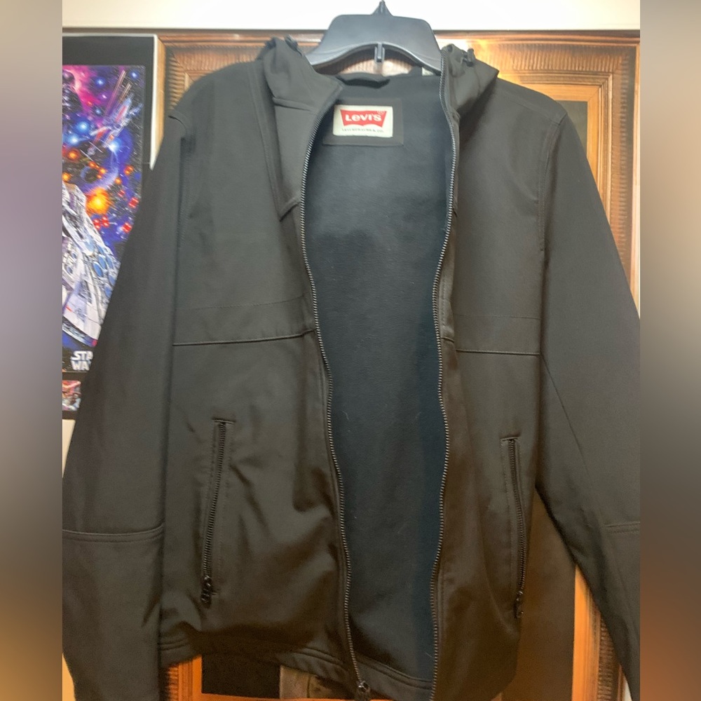 Levis light weight, all black jacket. Size small